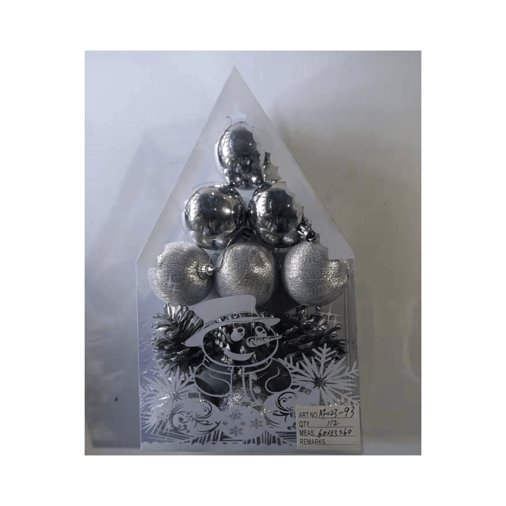 Bambalinas exclusivas de adorno navideño - set de esferas plateadas