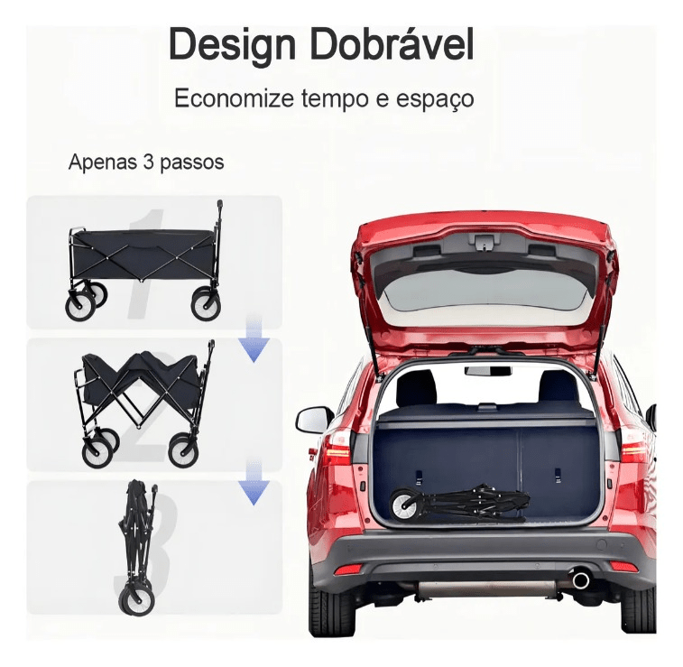 Diseño plegable en 3 pasos - cabe en el maletero del auto