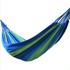 Hamaca de algodón a rayas azules y verdes