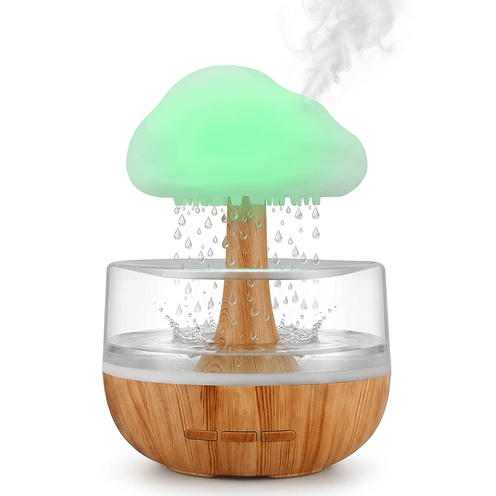 Humidificador nube fondo blanco