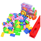 Tren domino con luces y sonido - 60 piezas de colores