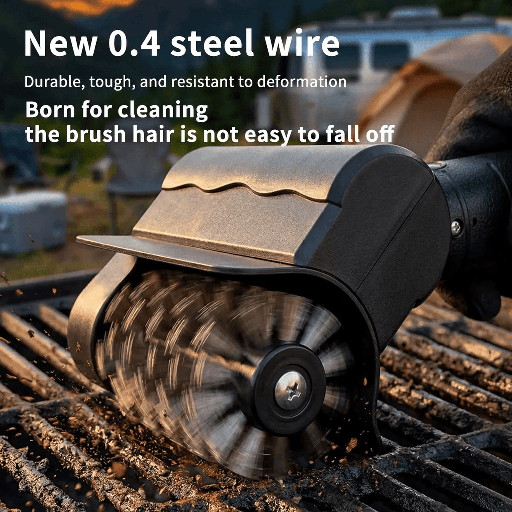 Cepillo eléctrico BBQ con wire 0.4 acero inoxidable