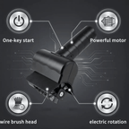 Cepillo BBQ eléctrico - motor potente, rotación eléctrica, encendido con un botón
