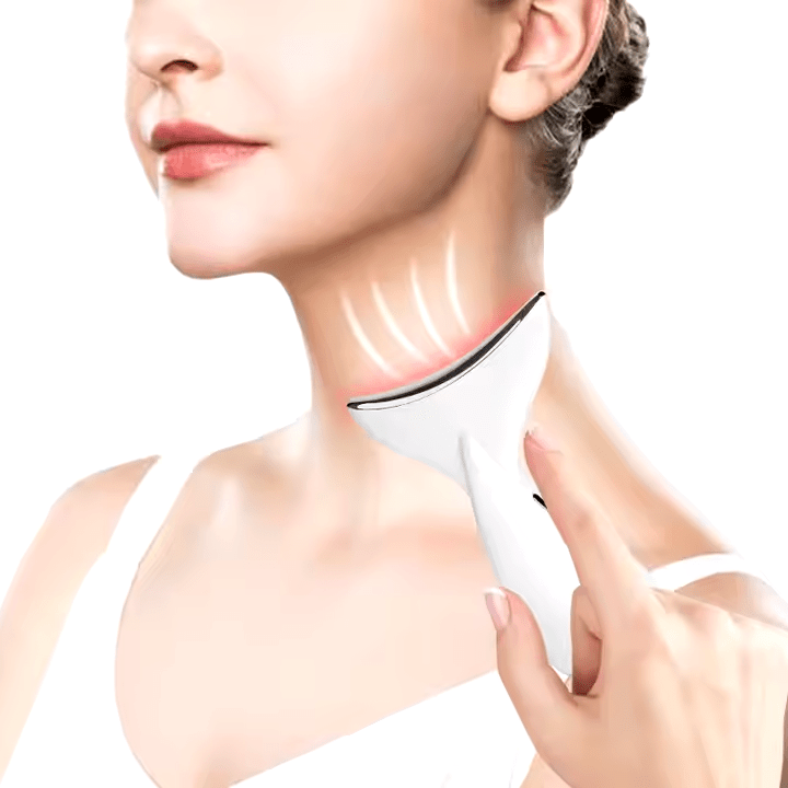Masajeador facial en cuello