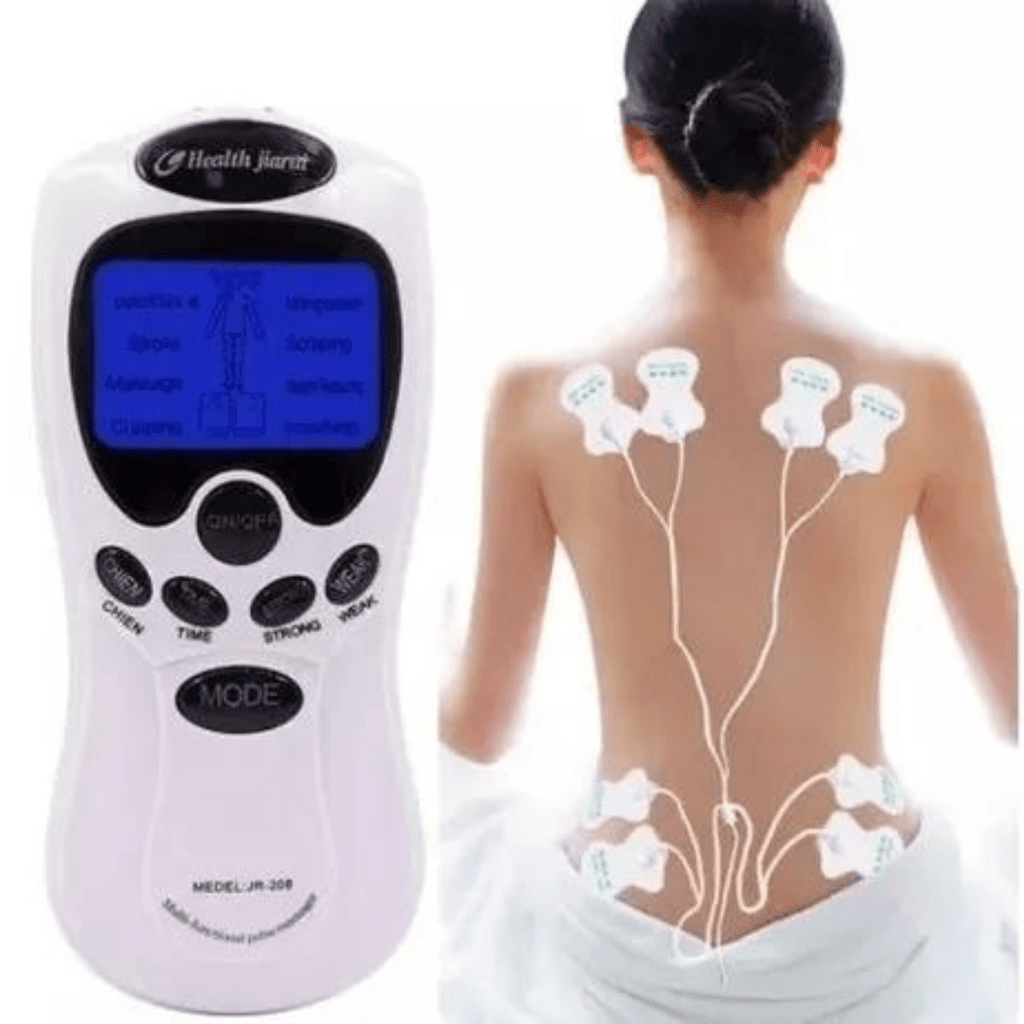 Masajeador Digital Electro Estimulador - electrodos en espalda