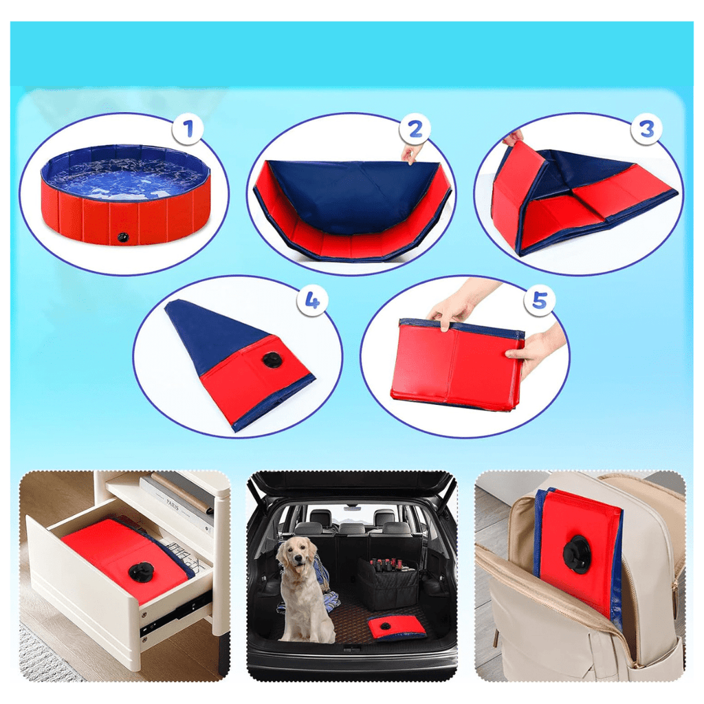 Piscina plegable para mascotas - cómo plegar y guardar