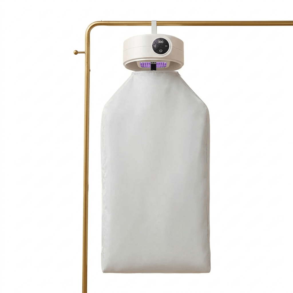 Secador de ropa portátil fondo blanco