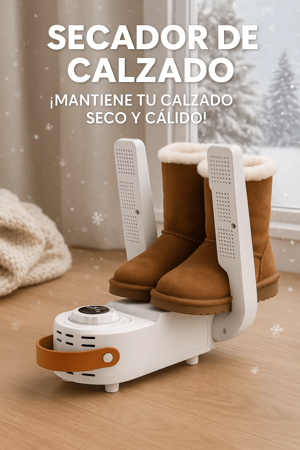 Secador de calzado con botas en invierno