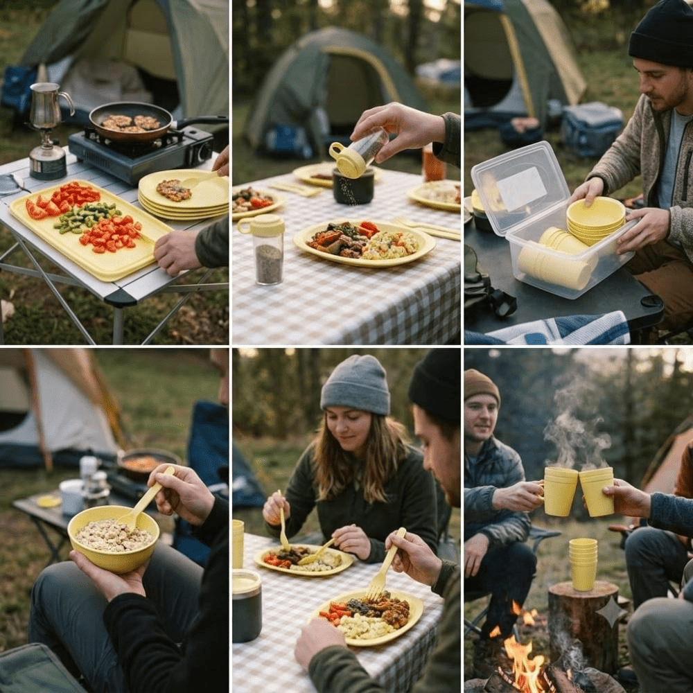 Set de picnic para camping - uso en naturaleza